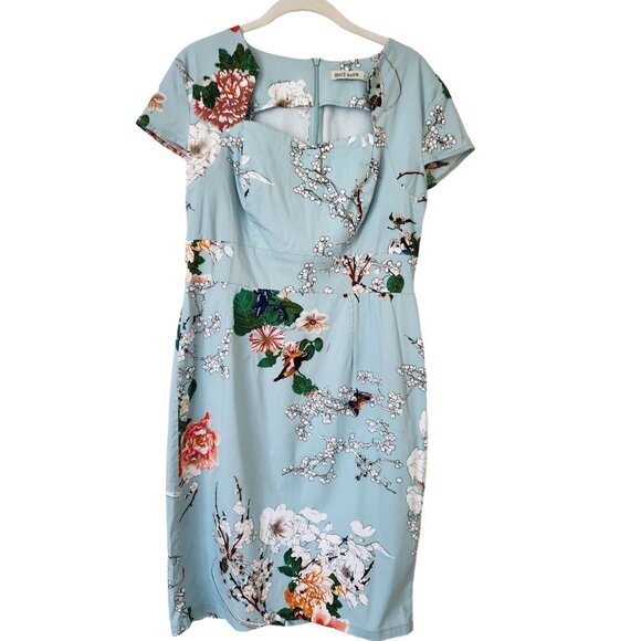 Grace Karin Dresses & Skirts - Retro Sheath Dress Pencil Green Floral Nature Bohemian Cottagecore Fairycore L